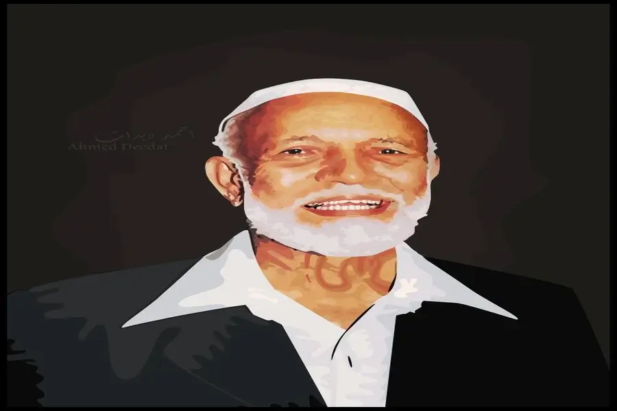 رسم رقمي للشيخ أحمد ديدات، أحد أبرز رموز الحوار الديني في القرن العشرين