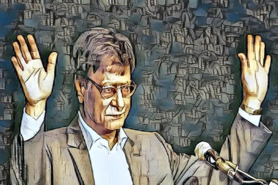 صورة فنية للشاعر الفلسطيني محمود درويش، رمز الأدب والمقاومة الفلسطينية.