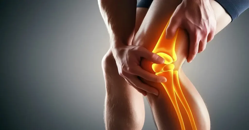 رجل يمسك بركبته بسبب آلام التهاب المفاصل.