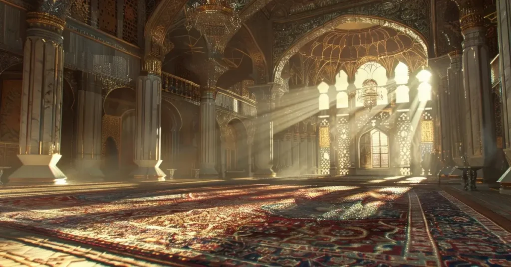 تصميم داخلي مزخرف يرمز إلى التمثيلات الشرقية في العمارة والفنون