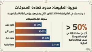 قوانين الديناميكا الحرارية: كفاءة المحركات