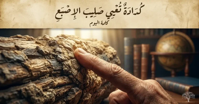 إصبع يلمس قطعة خشب خشنة ومتشققة ترمز إلى الصعوبة والدقة في الأعمال الشاقة