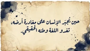 حين يجبَر الإنسان على مغادرة أرضه، تغدو اللغة وطنه الحقيقي