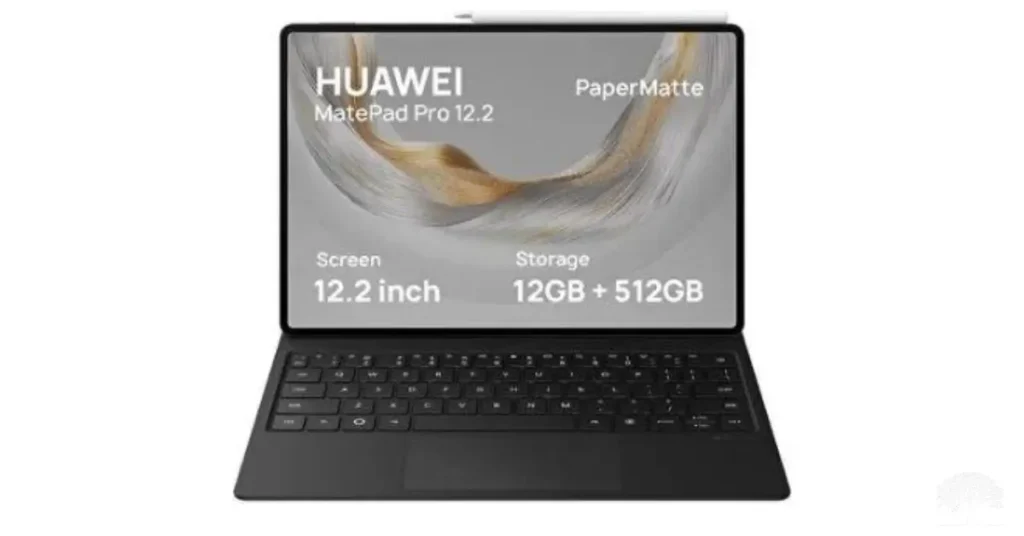 جهاز Huawei MatePad Pro 12.2 مع لوحة مفاتيح، مناسب للدراسة والعمل الخفيف داخل المنزل.