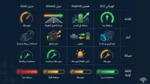 مقارنة بين أنواع محركات السيارات