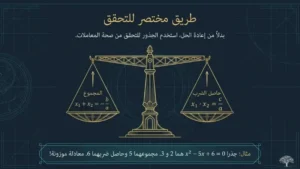 المعادلة التربيعية: مجموع الجذور